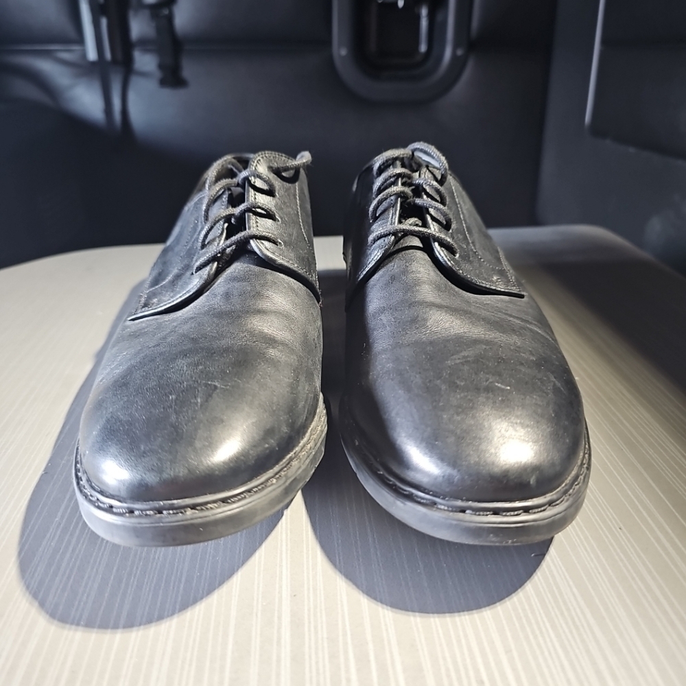 Clarks Men's 9‎ Derby Oxfords Black Leather Lace Up  Medium (D, M) Good PreOwned - Picture 3 of 12